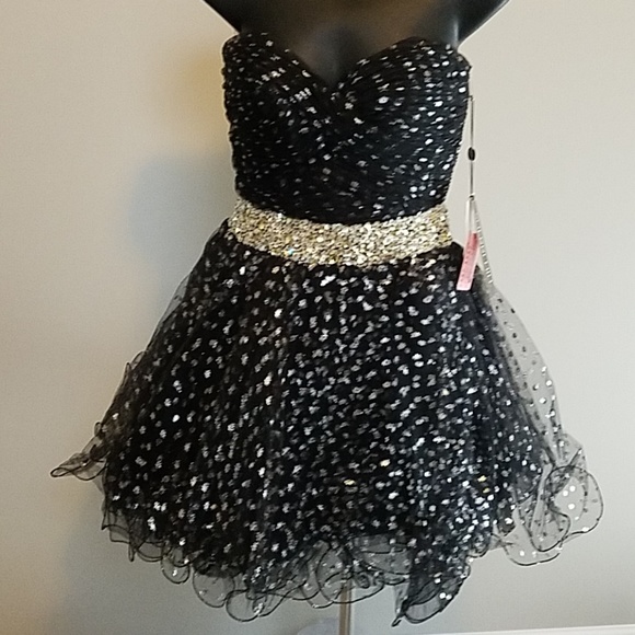 Sherri Hill Dresses & Skirts - NEW Sherri Hill Black Silver Tulle mini dress 2